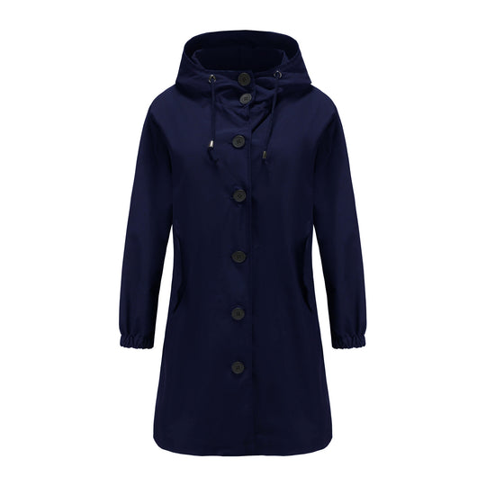 Damen modische Übergangsjacke mit verstellbarer Kapuze und praktischen Taschen R&B