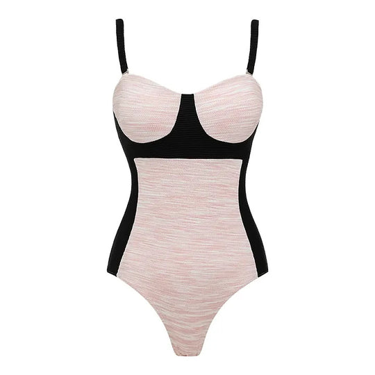 Damen Bikini-Set mit hochtailliertem Höschen und modischem Oberteil R&B