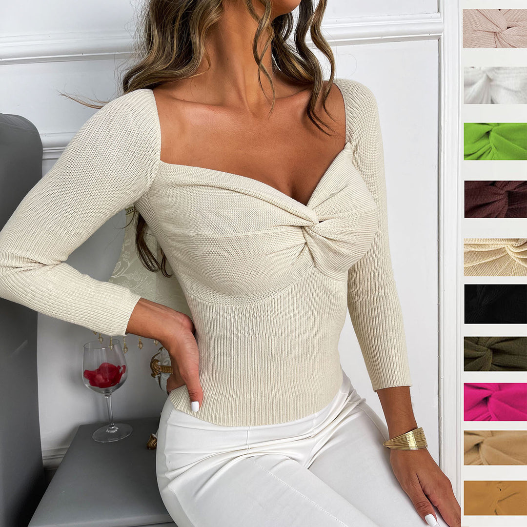 Damen Langarmshirt mit Twist-Detail R&B
