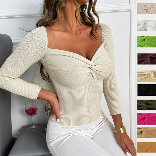 Damen Langarmshirt mit Twist-Detail R&B