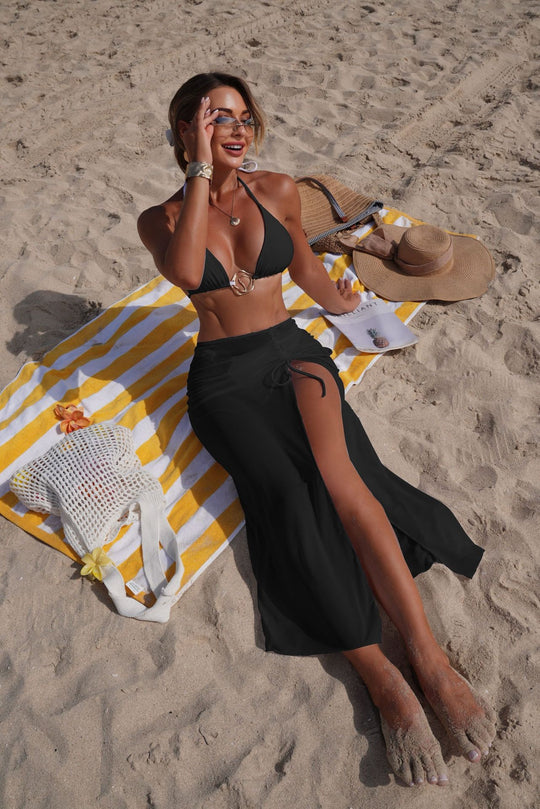 Damen Bikini mit elegantem Schnitt und modisch transparentem Rock R&B