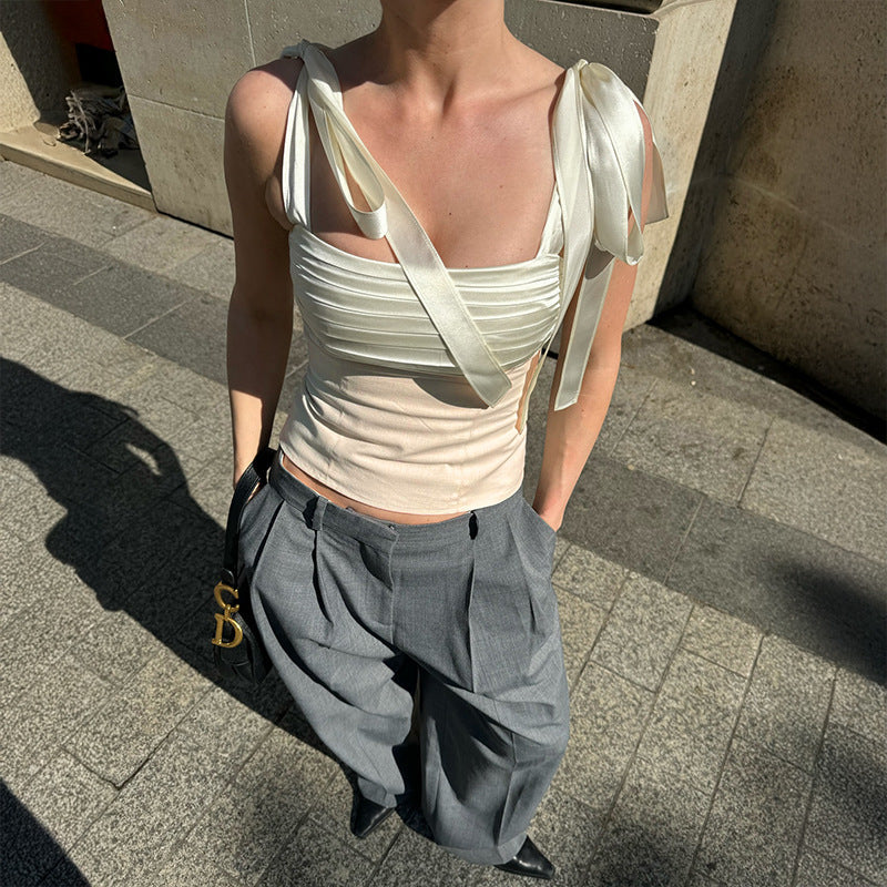 Damen Bandeau-Oberteil mit feinen Rüschendetails R&B