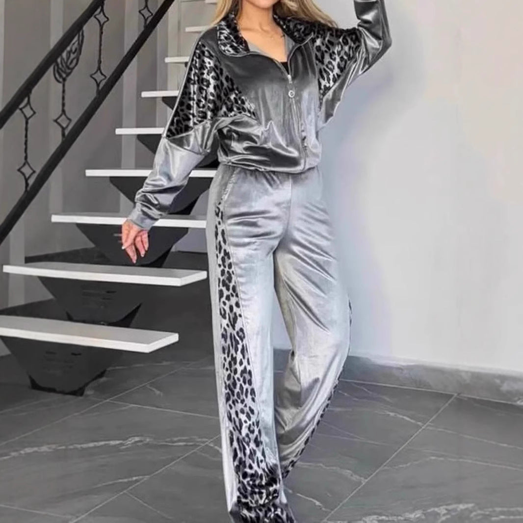 Damen Sportanzug mit modernem Animal-Print R&B