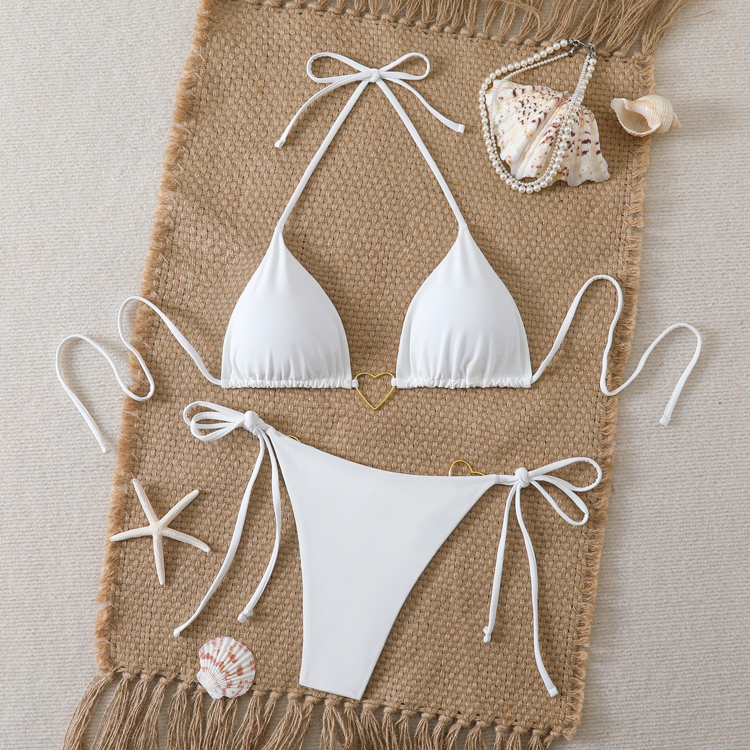 Damen Triangel-Bikini mit modischen Herz-Akzenten R&B