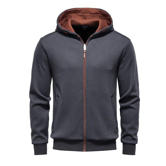 Herren funktionale Sweatjacke mit praktischer Kapuze und modernem Reißverschluss R&B