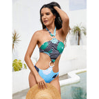 Damen Cut-Out Badeanzug mit modischem Ring-Detail und floralem Design R&B