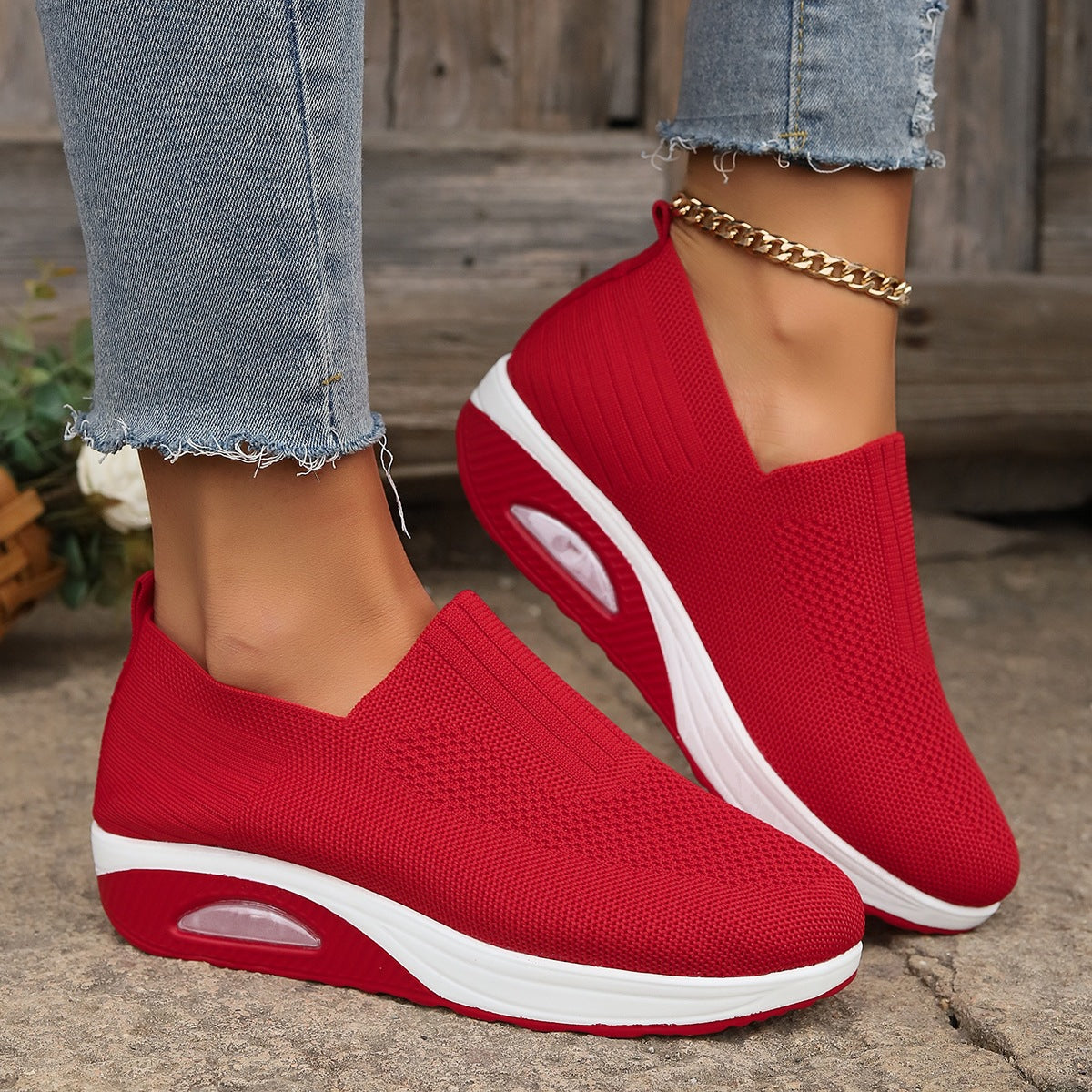 Damen Atmungsaktive Slip-On Sneakers mit erhöhtem Komfort R&B