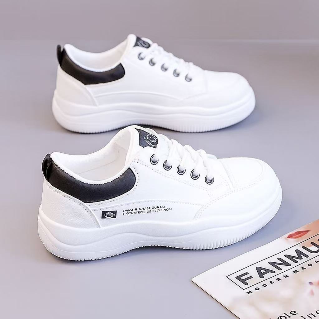 Damen Sportliche Sneakers mit Premium-Leder-Oberfläche und gepolsterter Innensohle R&B