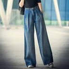 Damen Weite Denim-Hose im lässigen Hochbund-Stil R&B