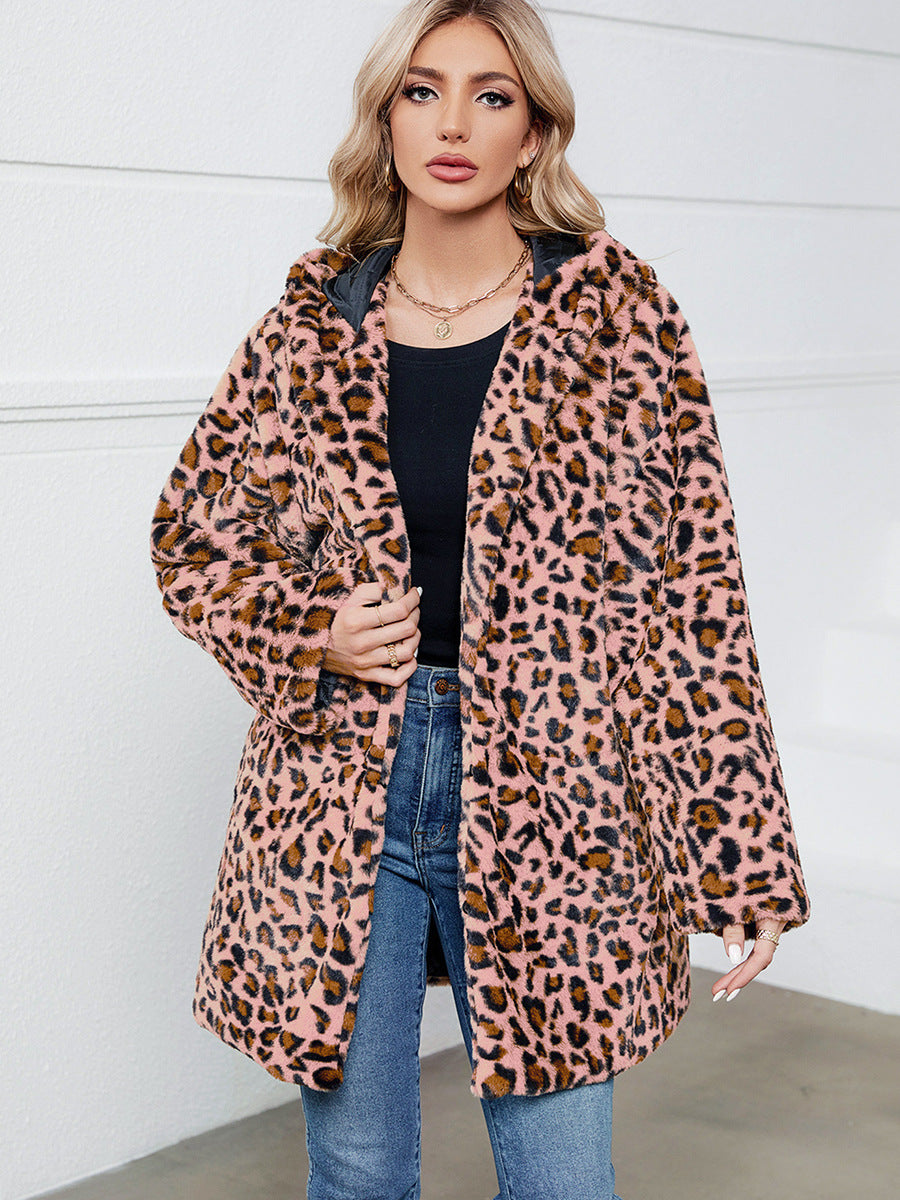 Damen futuristische Leopardenfelljacke R&B