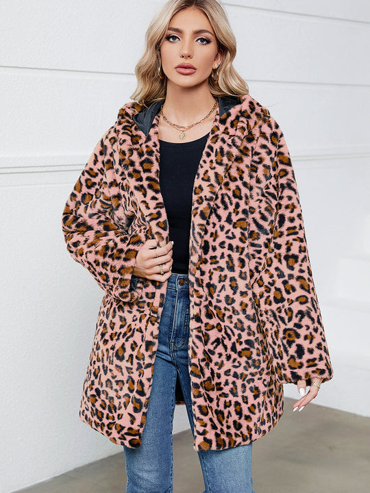 Damen futuristische Leopardenfelljacke R&B