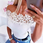 Damen Eleganter Body mit Spitzendetails R&B