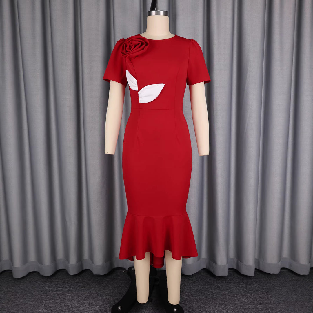Damen Elegantes Kleid mit floralen Applikationen R&B
