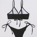 Damen Triangel-Bikini mit verstellbaren Trägern und raffiniertem Knoten R&B