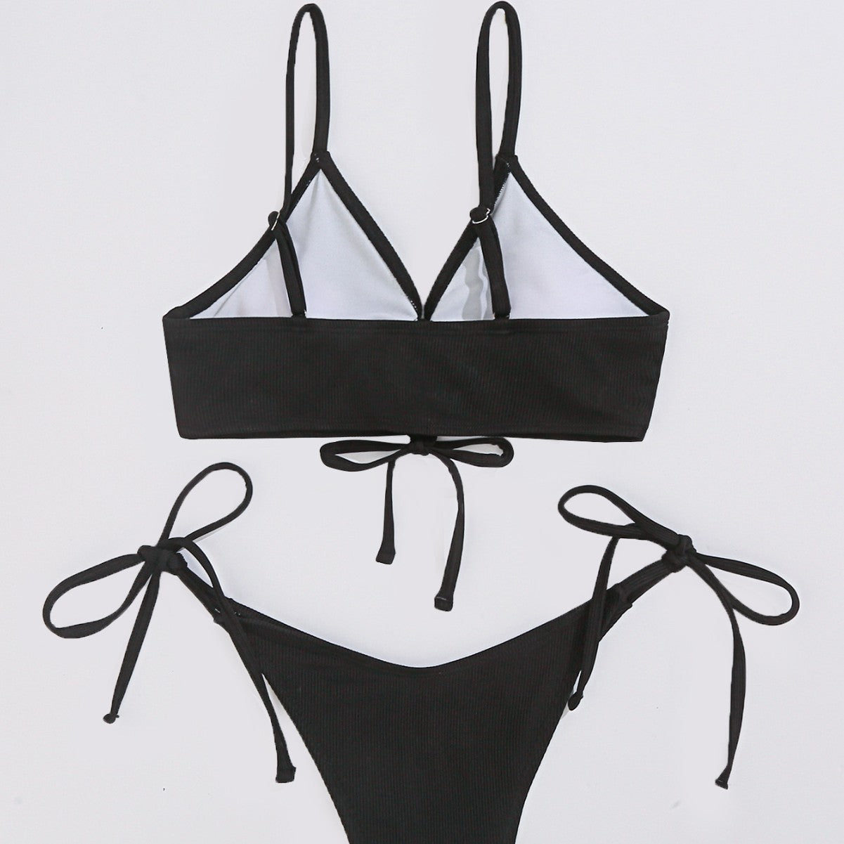 Damen Triangel-Bikini mit verstellbaren Trägern und raffiniertem Knoten R&B