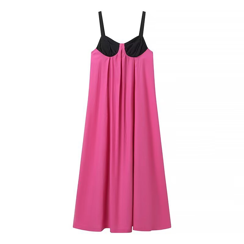 Damen Maxikleid mit geformtem Oberteil und schwingendem Rock R&B