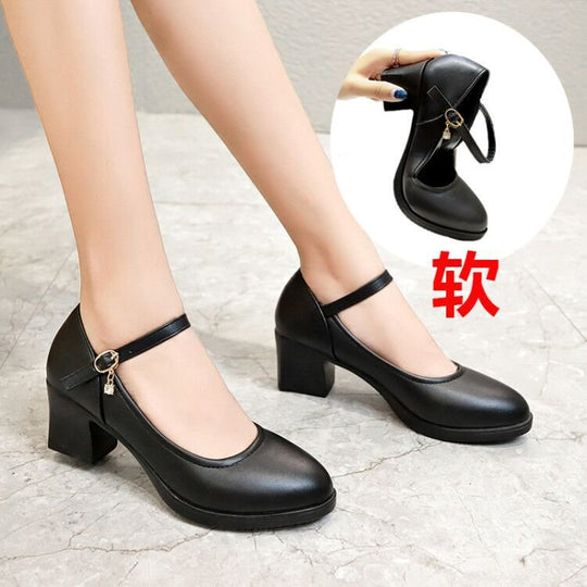 Damen elegante Mary Jane Pumps mit stabiler Sohle R&B