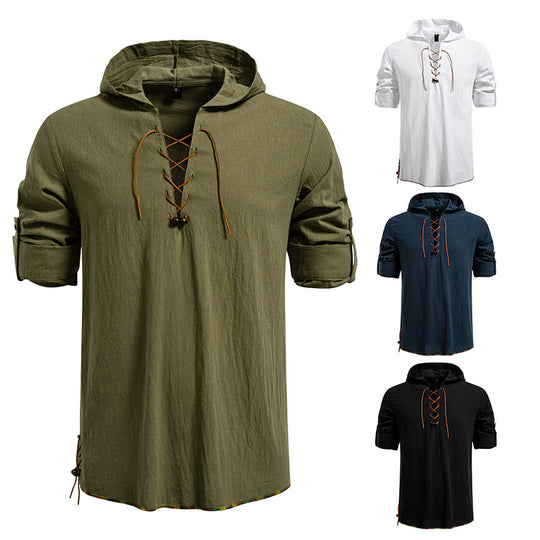 Herren Kaptuzenbluse mit einzigartigem Schnürdesign R&B
