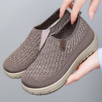 Damen atmungsaktive Slip-On Sneakers mit flexiblem Strickdesign R&B