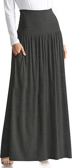 Damen Maxi-Rock mit elastischem Bund und Taschen R&B