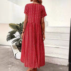 Damen Maxikleid mit handgearbeitetem Blumenmuster und praktischen Seitentaschen R&B