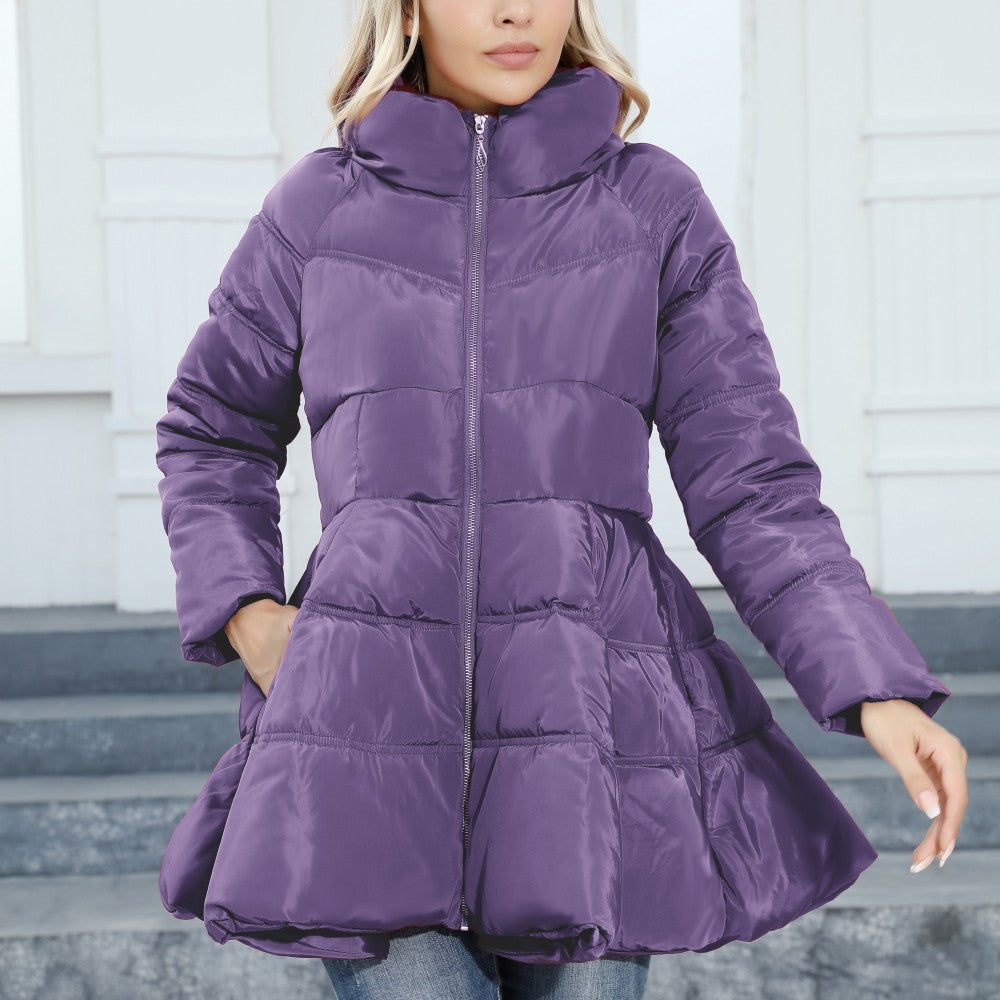 Damen gesteppte Winterjacke mit hochschließendem Kragen R&B