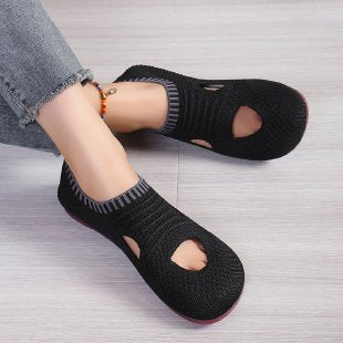 Damen atmungsaktive Laufchuhe mit flexiblem Strick-Obermaterial R&B