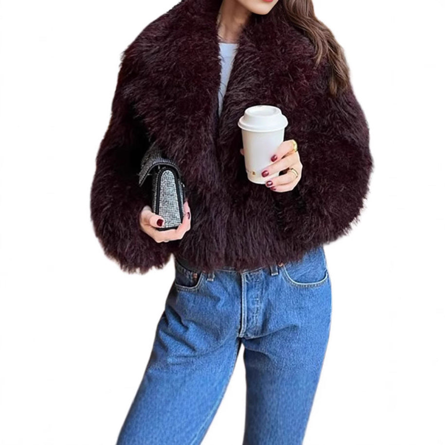 Damen Kunstpelzjacke im modischen Oversized-Schnitt R&B