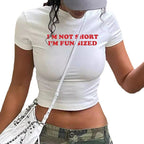 Damen Crop-T-Shirt mit künstlerischem Lippenmotiv und kreativem Druck R&B