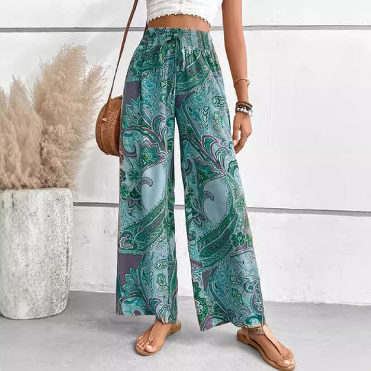 Damen Palazzo-Hose mit weitem Bein und Paisleymuster R&B
