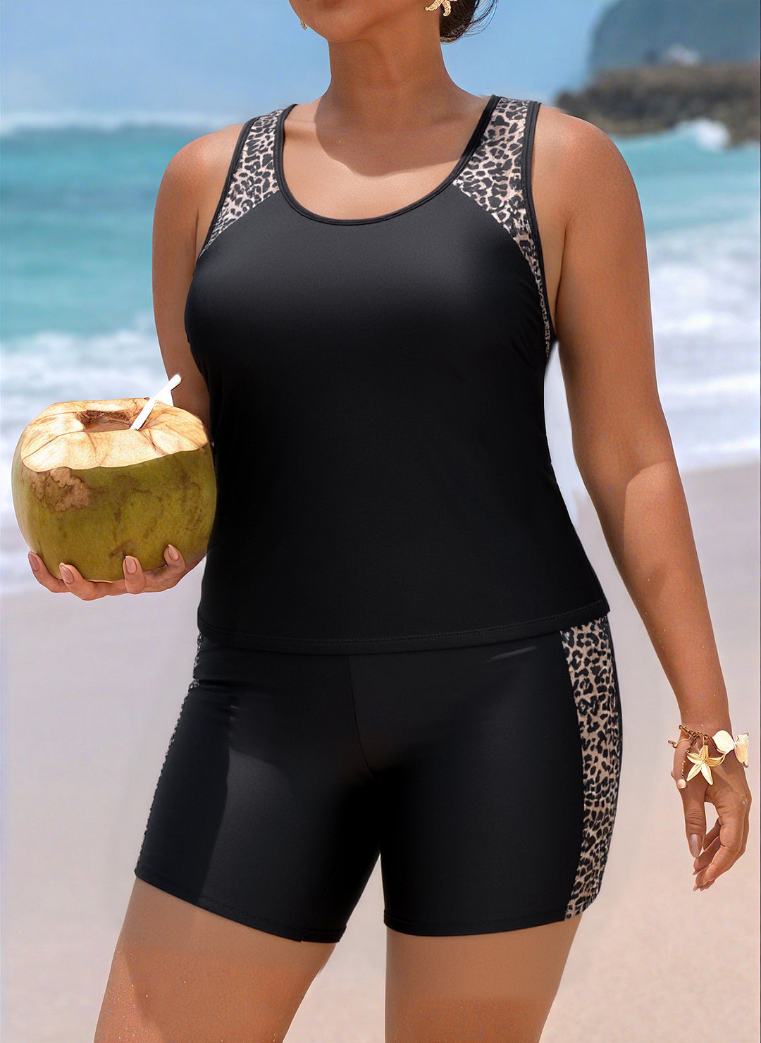 Damen Sportliches Badeoutfit mit Floralprint R&B