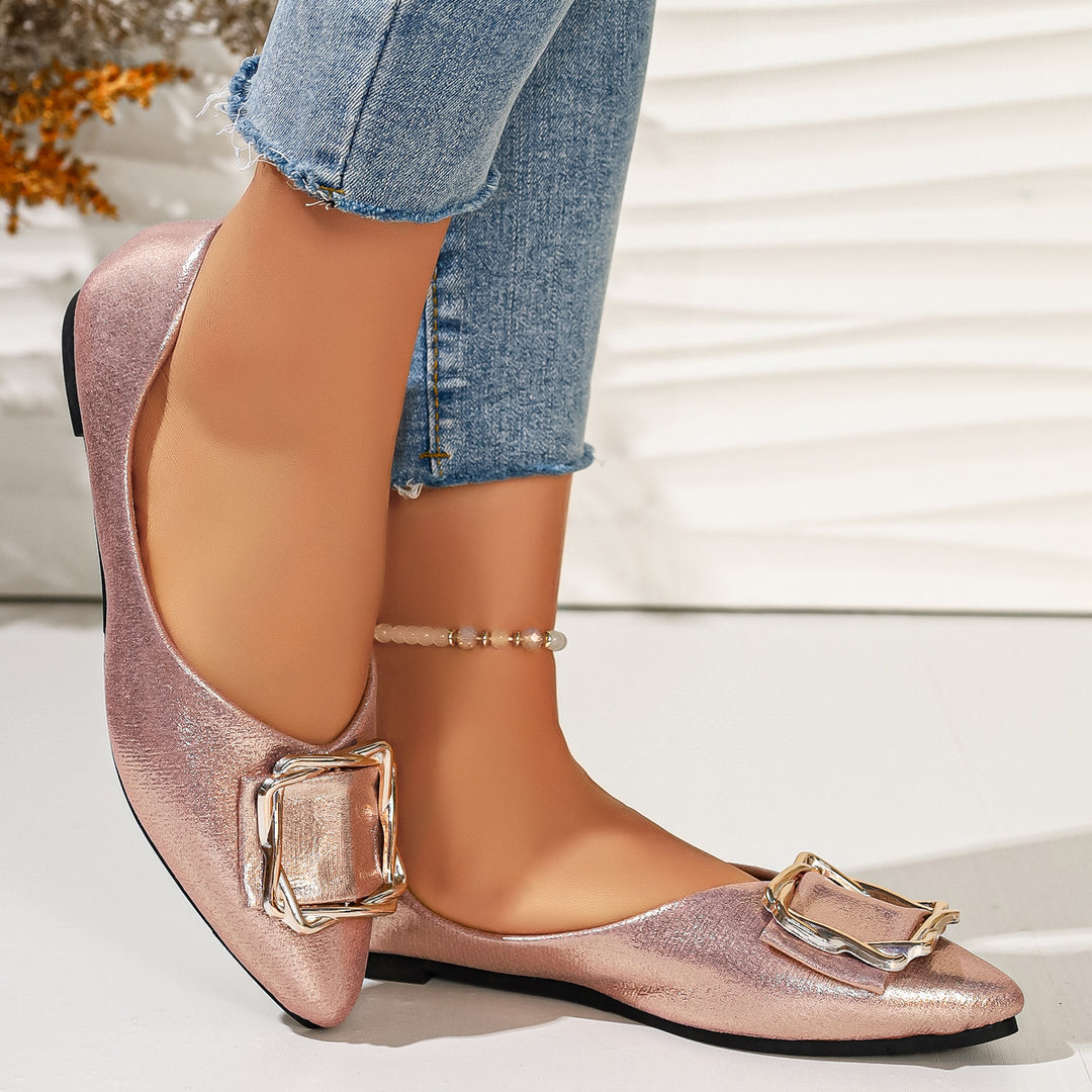 Damen elegante Ballerinas mit Dekorativem Schmuckdetail R&B
