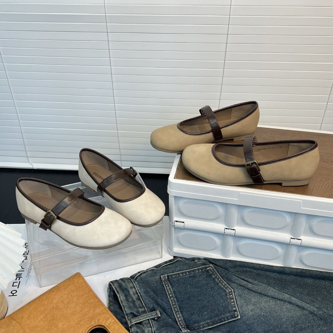 Damen Ballerinas mit modischem Riemen und ergonomischer Innensohle R&B