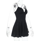 Damen ärmelloses Minikleid mit Spitzenapplikationen R&B