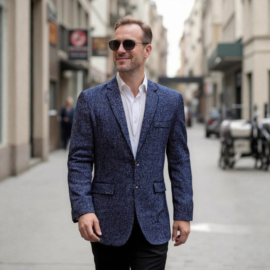 Herren eleganter strukturierter Freizeitblazer R&B