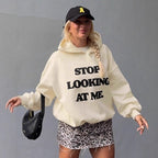 Damen lässiger Kapuzenpullover mit auffälligem Schriftzug R&B