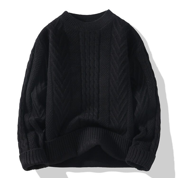 Herren Strickpullover mit modernen Zopf- und Rippstrukturen R&B