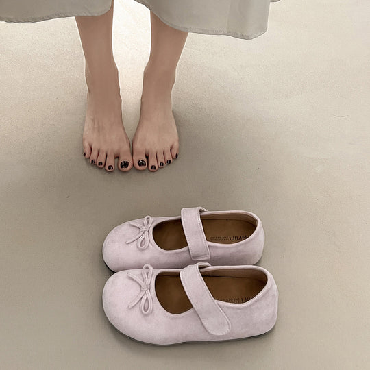 Damen Ballerinas mit praktischem Klettverschluss und verspieltem Schleifendetail R&B