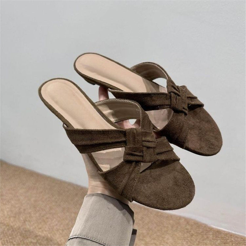 Damen Ballerina-Sandalen mit dekorativem Knoten-Riemen R&B