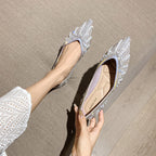 Damen Ballerinas mit funkelnden Perlen- und Strassdetails