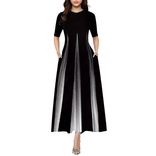Damen Maxikleid mit schickem Faltenwurf und seitlichen Taschen R&B