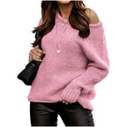 Damen Off-Shoulder Strickpullover R&B