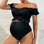 Damen Schwangerschaftsbikini-Set mit modischem Rüschendesign R&B