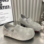Damen Modische Clogs mit komfortablem Innenfutter und praktischem Druckknopfverschluss R&B