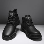 Damen Komfortable Leder-Winterstiefeletten mit robuster Sohle R&B