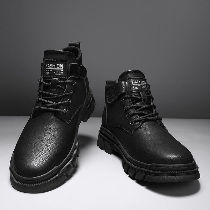 Damen Komfortable Leder-Winterstiefeletten mit robuster Sohle R&B