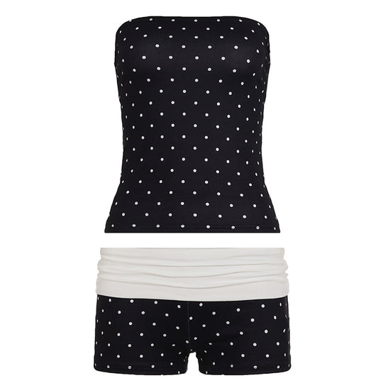 Damen Bikini-Set mit gepunktetem Design und elastischem Taillenausschnitt R&B