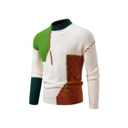 Herren Pullover mit kreativem Muster und hohem Kragen