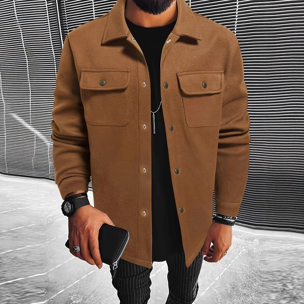 Herren Hemdjacke aus hochwertigem Wollmix R&B
