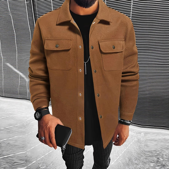 Herren Hemdjacke aus hochwertigem Wollmix R&B